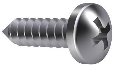 Cross recessed pan head tapping screw DIN 7981 C-H Steel Nickel plated large pack