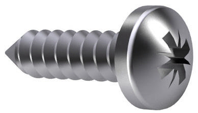 Cross recessed pan head tapping screw Pozidriv DIN 7981 C-Z Steel Zinc plated black passivated ST2,9X13MM