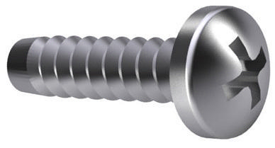 Cross recessed pan head tapping screw with flat end Phillips DIN 7981 F-H Aço Niquelado ST3,5X8MM