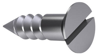 Slotted countersunk (flat) head wood screw DIN 97 Brass CU2/CU3 Nickel plated