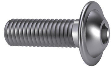 Hatlapú belső kulcsnyílású, félgömbfejű csavar, peremmel ISO 7380-2 Rozsdamentes acél A2
