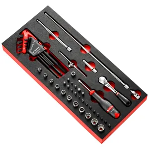 Facom Long Ratchet/Socket Set in Foam Module 40-Piece