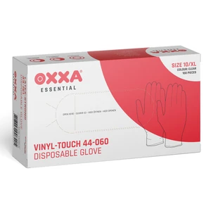 Oxxa Essential Rolled Cuff Powdered Disposable Glove Vinyl XL/10 Natural Color 100/Box