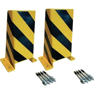 Protective corner H400xL160/200mm U-shape steel sheet black/yellow PU=2 pcs.GEWA