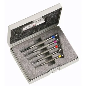 Facom Micro-Tech Slotted Watchmaker Screwdriver Set in Plastic Case 5-Piece