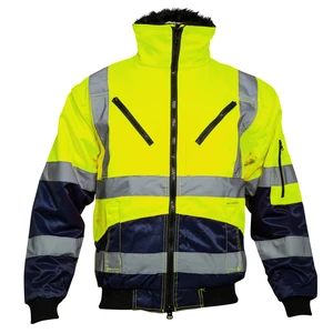 OXXA Essential Hoge zichtbaarheid pilotenjack 0962 Fluorescerend geel/Navy blauw XXL