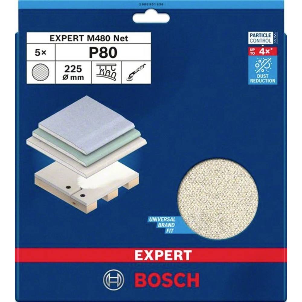 BOSCH bosc zandplaat m480 225mm p80 5x