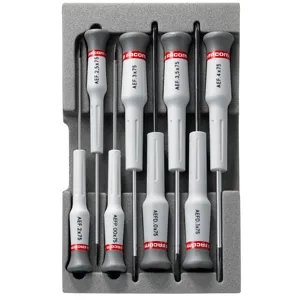 Facom Micro-Tech Slotted/Phillips Screwdriver Set in Case 8-Piece