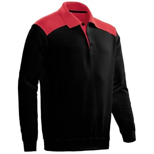 SANT POLOSHIRT TESLA ZWART/ROOD, L