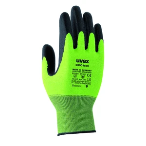 Uvex Guantes anticorte Bambú/Dineema/Vidrio/Poliamida 60494 C500 Talla 10 Verde lima/Gris antracita