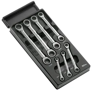 Facom Ratchet Ring Wrench Set in Thermoformed Module 6-19mm 7-Piece