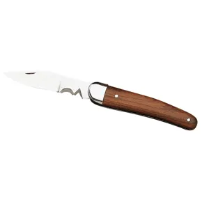 Facom Electrician Knife with Wire Stripper 77mm Stainless Steel Blade Rosewood Handle 180mm Length