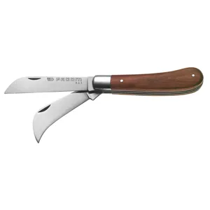 Facom Coltello da elettricista a due lame 65/80 mm con lama in acciaio inox e manico in legno, lunghezza 180 mm