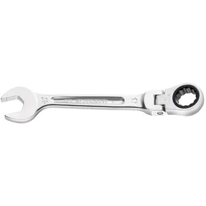 Facom Hinged Ratchet Combination Wrench 10mm Drive 15° Satin Chrome 136.5mm