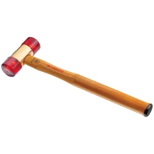 Facom Lightweight Adaptable-Tip Mallet Aluminum/PUR/Nylon Head Wooden Handle 350g