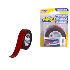 HPX dubbel gecoate tape Antraciet 19mm x 2m