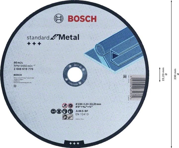 BOSCH bosc support disque à meuler avec 230x1.9x22.23