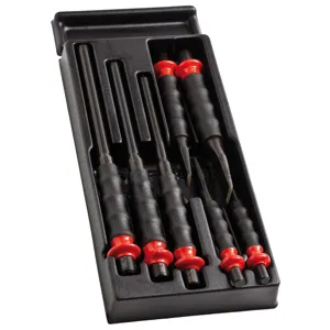 Facom Sheathed Drift Punch & Chisel Set in Plastic Tray 12-22mm 7-Piece