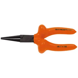 Facom VSE Round Nose Pliers 41mm Jaw Length Straight Tip Insulated Handle 170mm