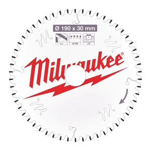 MILWAUKEE Lames de scie circulaire 190X30X2,4X54TF