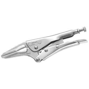 Facom Long Single Setting Lock-Grip Pliers 70mm Jaw Opening Steel Chrome Plated 235mm