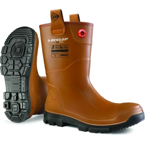 Dunlop RIGPRO Safety Boot Purofort Outsole Steel Toe Cap 48 EUR Brown Shaft Black Outsole